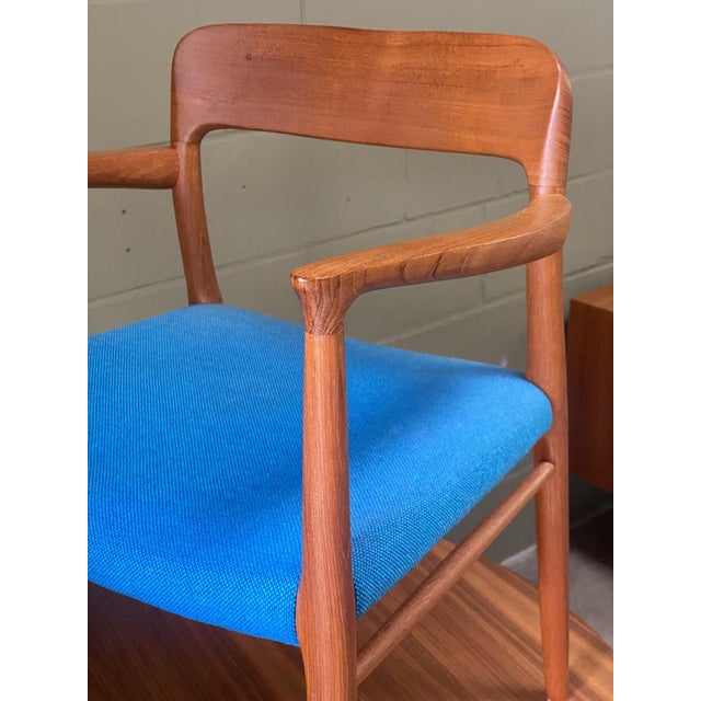 Brown Armchair Model 56 in Teak and Hallingdal by Niels Otto Møller for J. L. Møllers Mobelfabrik, 1960s For Sale - Image 8 of 16