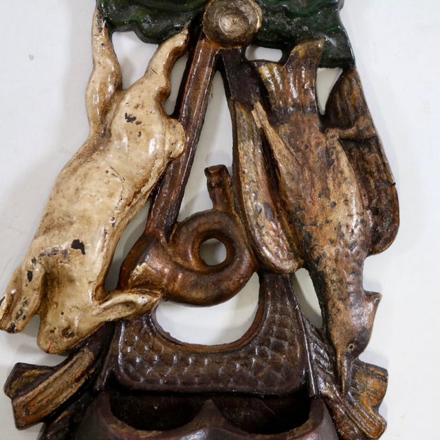 Antique Stag, Rabbit and Fowl Matchstick Holder For Sale In Cincinnati - Image 6 of 10