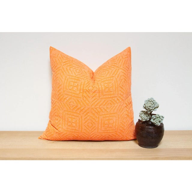 Textile Yellow Orange Handmade Pillow Cover For Sale - Image 7 of 7