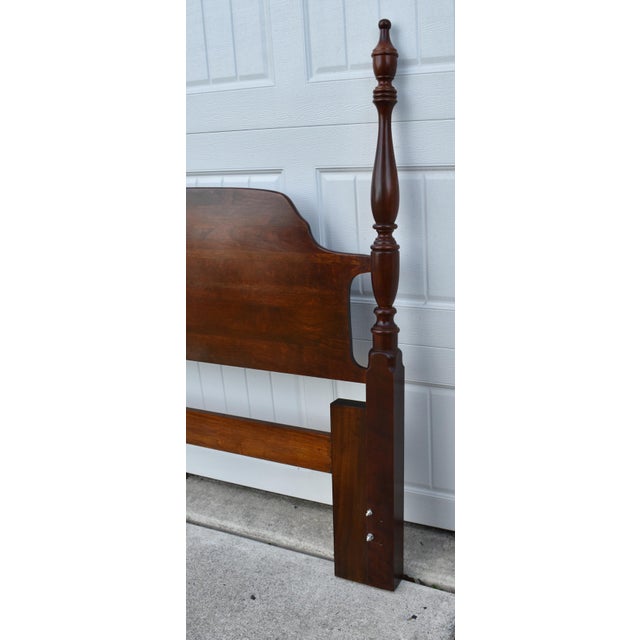 1980s Cherry Queen/Full Headboard Vintage Poster Bed Chippendale Style For Sale - Image 5 of 13