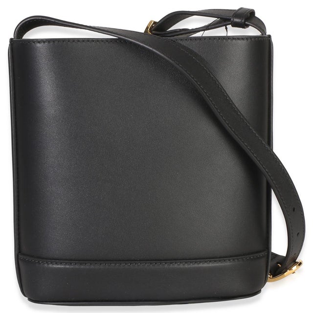 Gucci Black Smooth Calfskin Hasler Horsebit 73 Small Bucket Bag For Sale - Image 4 of 9