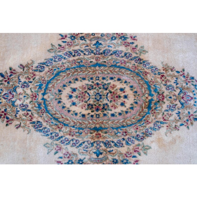 Antique Approx. 10 X 15 Creme Color Wool Room Size Oriental Rug For Sale - Image 9 of 16