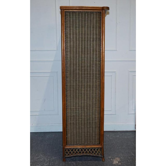 Woven Wicker Armoire with Drawer, 1970s For Sale - Image 9 of 17