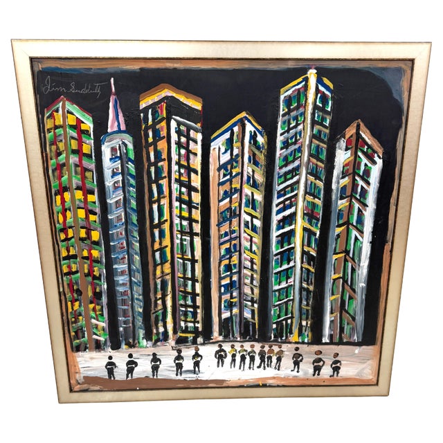 Jimmy Lee Sudduth, (1910–2007) “Untitled (Evening Cityscape, New Orleans)” For Sale - Image 4 of 18