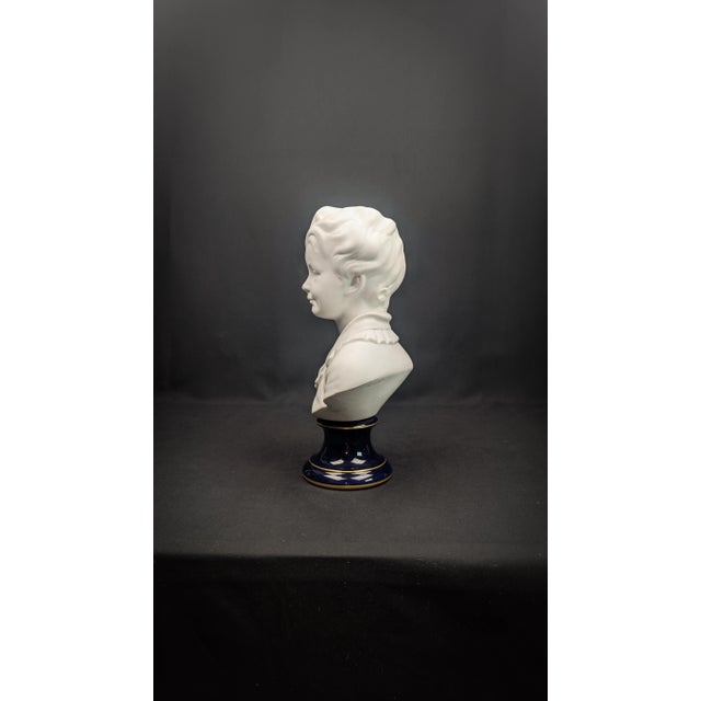 Traditional Limoges Porcelain Bust of the Child Alexandre Brongniart after Jean Houdon by Camille Tharaud For Sale - Image 3 of 12
