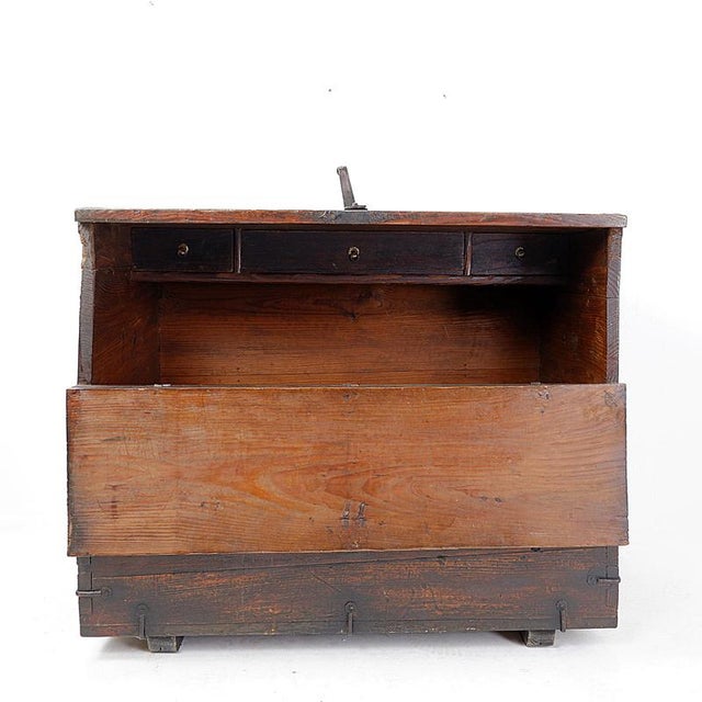 Asian Wooden Chest with Decorative Fittings For Sale - Image 12 of 16