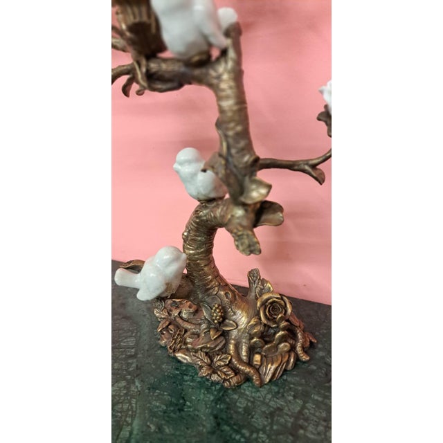 Vintage Bronze and Porcelain Candlestick, 2010 For Sale - Image 3 of 13