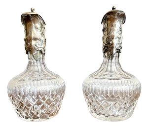 Antique Edwardian Silver-Plated Claret Jugs, 1900s, Set of 2