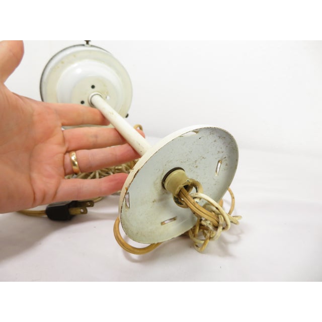 Glass Vintage Barbershop Pendant Lamp 10" Glass Globe ~ Beach Ball ~ Circus ~ Mid Century Ceiling Light For Sale - Image 7 of 17