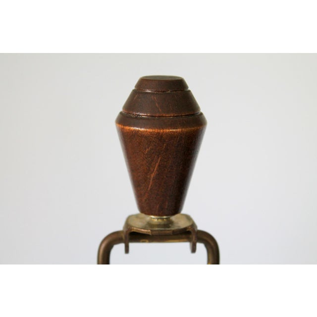 Mid 20th Century Mid-Century Modern Ceramic and Walnut Lamp For Sale - Image 5 of 12
