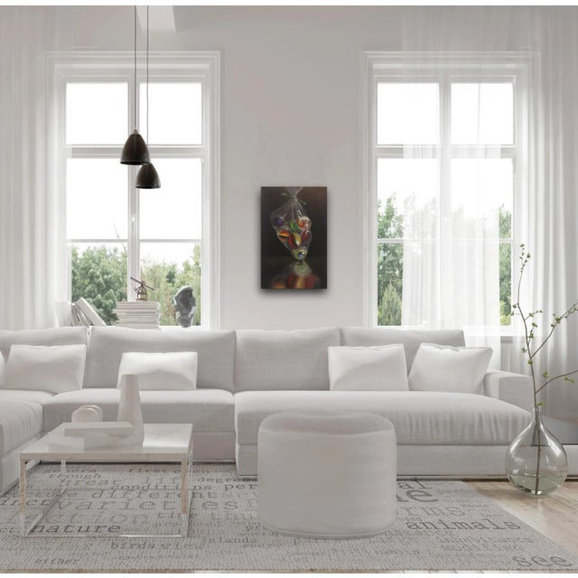 Coffee Bag of Marbles - Hyper-Realistic Contemporary Oil Painting on Canvas by Stuart Dunkle For Sale - Image 8 of 9