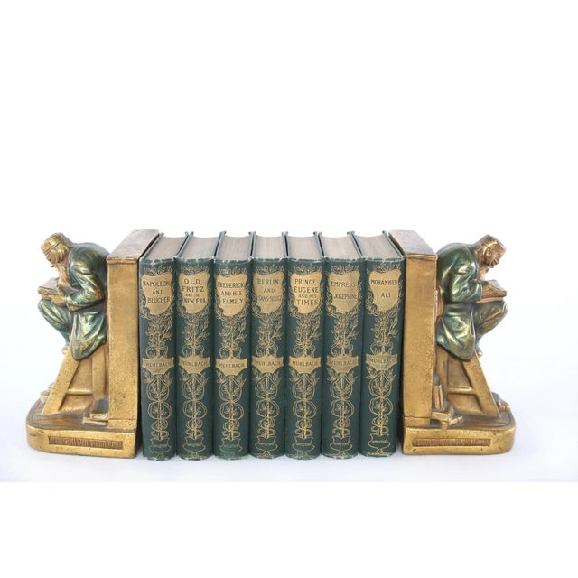 Collection of gilt leather bound library book set of Seven volumes. " Mohammed Ali and His House " An Historical Romance...