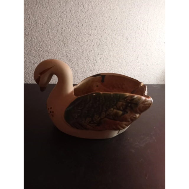 Mexican Mexican Hand Painted Tonala Style Swan Planter, Made in Mexico For Sale - Image 3 of 10