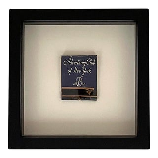 Vintage Framed Matchbook From Advertising Club of New York For Sale