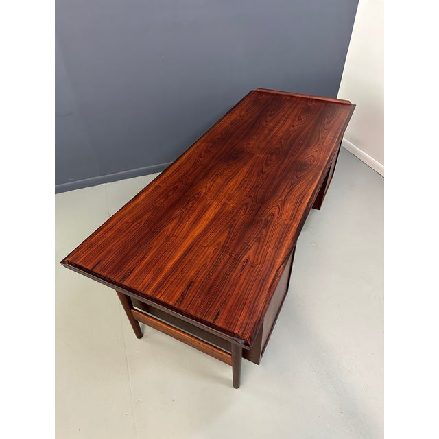 Brown Arne Vodder Rosewood Executive Desk 207 for Sibast, Denmark, 1960s For Sale - Image 8 of 17