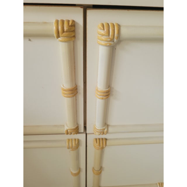 Vintage Faux Bamboo 9 Drawer Palm Beach Regency Dresser For Sale - Image 14 of 15