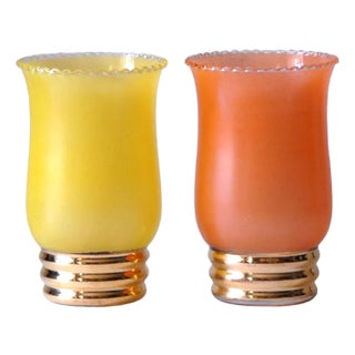 Yellow and Red Vases, 1950s, Set of 2 For Sale