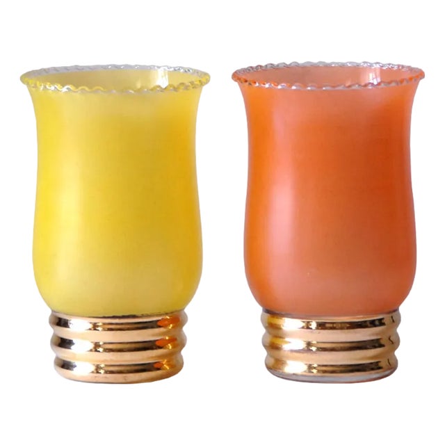 Yellow and Red Vases, 1950s, Set of 2 For Sale
