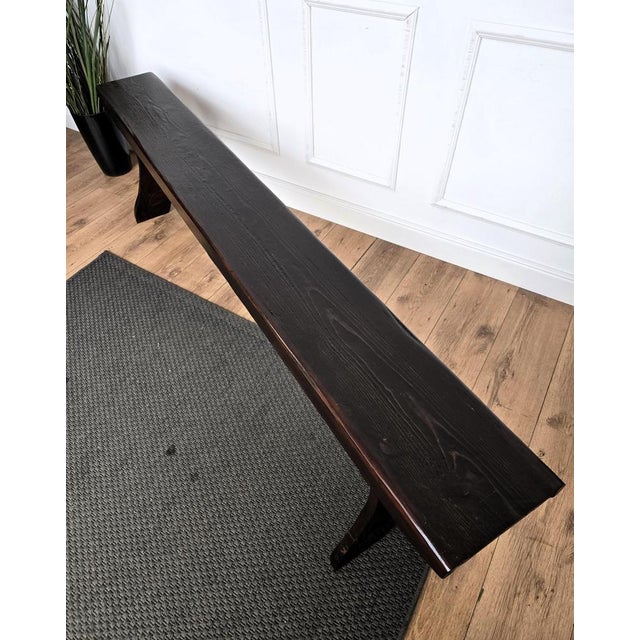 Italian Antique Wooden Bench, 1890s For Sale - Image 9 of 10