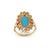 14k Yellow Gold 6.68ct Oval Turquoise Cocktail Ring Size 4 With Sapphire & Diamond For Sale - Image 9 of 16