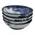 Set of Four Late 19th-Century Japanese Imari Porcelain Bowls — Rare Blue & White Floral Design For Sale