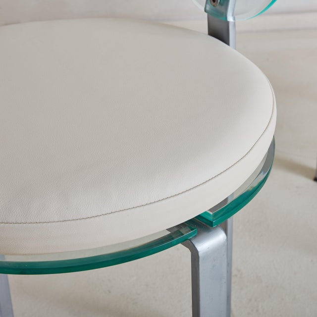 Transparent Postmodern Acrylic Dining or Accent Chair with Leather Cushion, France 1980s For Sale - Image 8 of 12