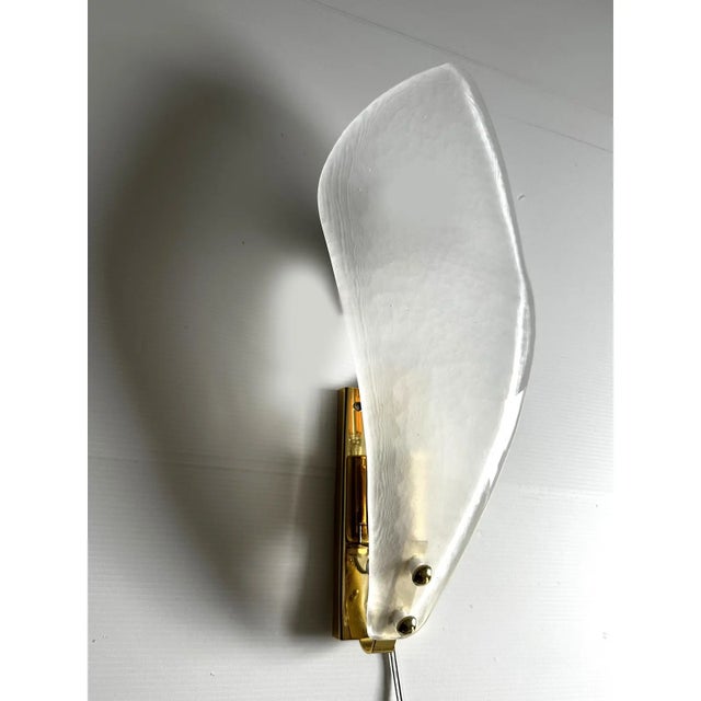Contemporary Italian Sanded Leaf Murano Glass Wall Sconces – Lot of 4 Pieces For Sale - Image 4 of 6