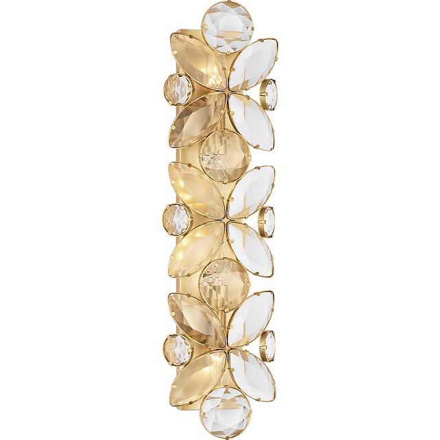kate spade new york for Visual Comfort Signature Lloyd 26" Sconce in Soft Brass with Crystal For Sale
