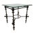 Mid 20th Century Giacometti Style Brutalist Side Table, Metal & Glass For Sale
