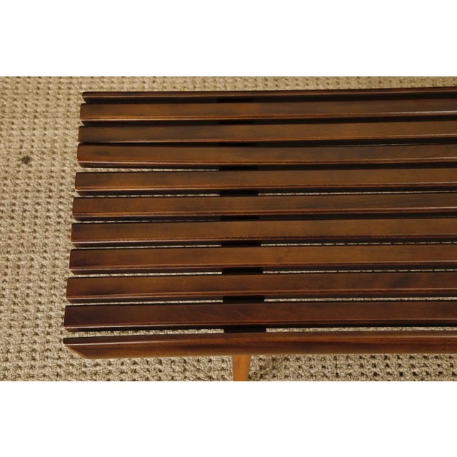 Herman Miller Mid-Century Modern Walnut Slatted Bench or Coffee Table, 1960s, Refinished For Sale - Image 4 of 15