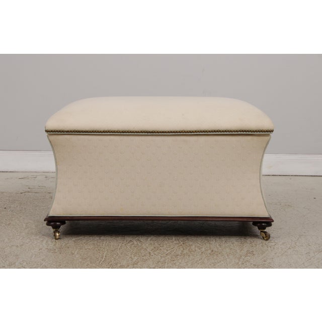 Large White Upholstered Flip Top Ottoman or Chest For Sale - Image 12 of 15