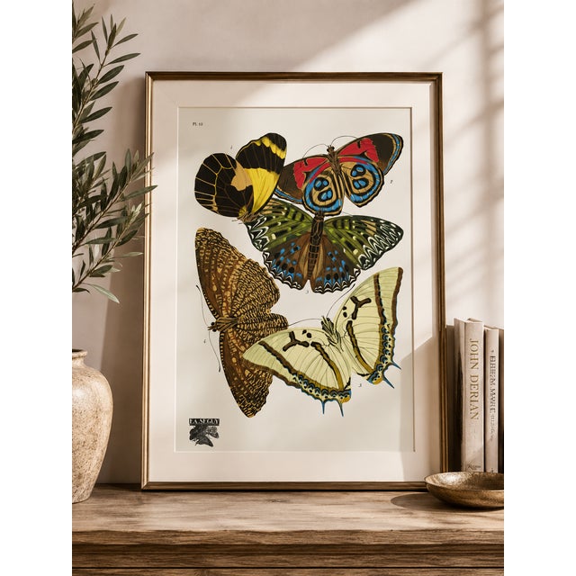 Black Art Deco Butterflies by E. A. Séguy, Vintage Art Print Reproduction, 32" X 48" For Sale - Image 8 of 13