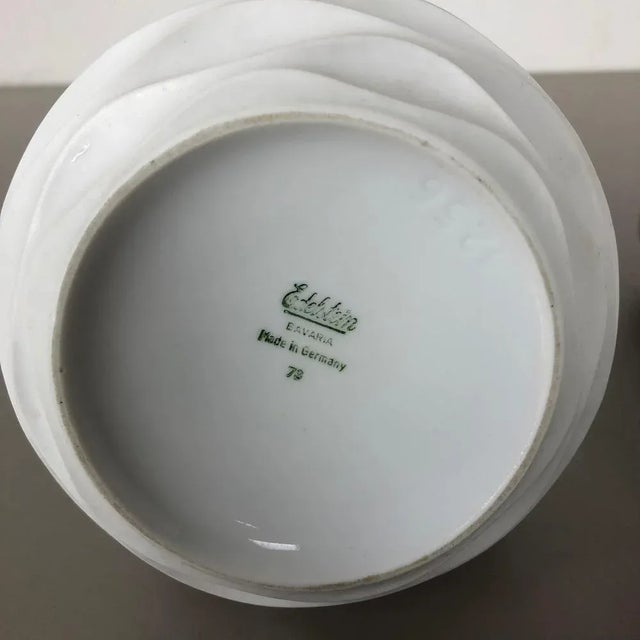 Op Art Biscuit Porcelain Jug Vases from Edelstein Bavaria, Germany, 1970s, Set of 2 For Sale - Image 13 of 14
