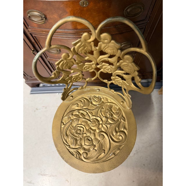 Metal Early 20th Century Attributed to Kessler Cast Iron Ornate Boudoir Vanity Pivoting Chairs For Sale - Image 7 of 11