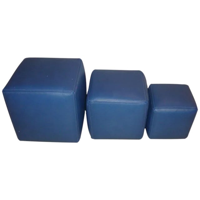 Dakota Jackson Leather Cubes - Set of 3 For Sale