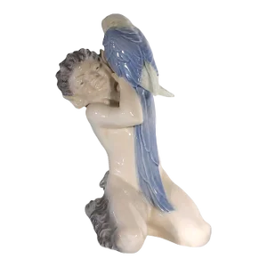Royal Copenhagen Faun With Parrot Figurine by Christian Thomsen C. 1950's
