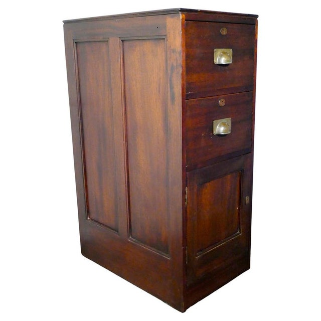 19th Century Heavy Bankers Drawers and Safe Cupboard Pedestal For Sale - Image 13 of 13