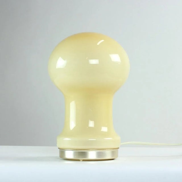 Beige Czechoslovakian Table Lamp in Beige Opaline Glass by Ivan Jakes for Opp Jihlava, 1960s For Sale - Image 8 of 13