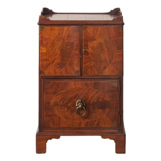 Georgian Inlay Mahogany Night Cabinet With Tray Top (C. 1850) For Sale