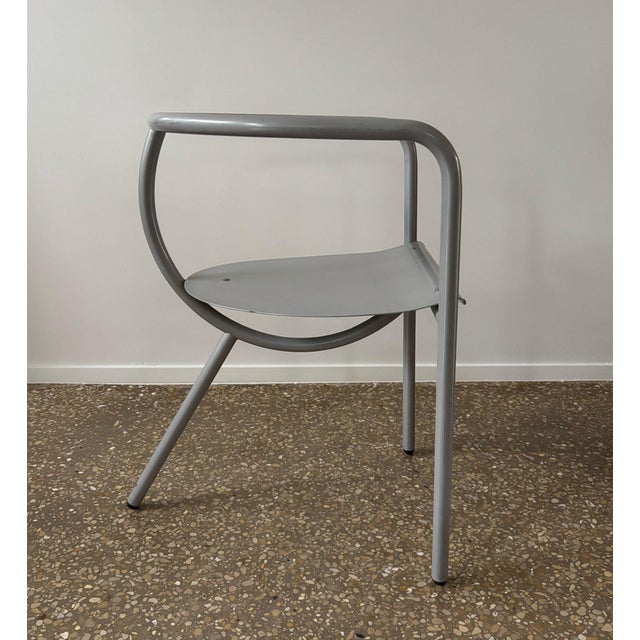Grey Metal Armchair from Felicerossi, Italy, 1990s For Sale - Image 6 of 8