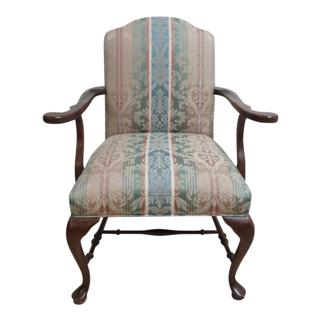 Ethan Allen Court Chippendale Carved Fireside Armchair Chairish