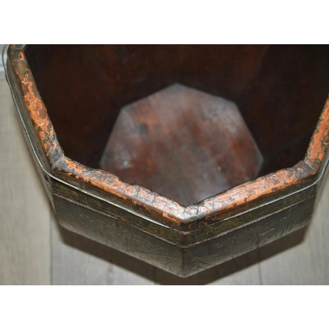 Black Early 1900s Antique Chinese Tea/Rice Wood Barrel For Sale - Image 8 of 13