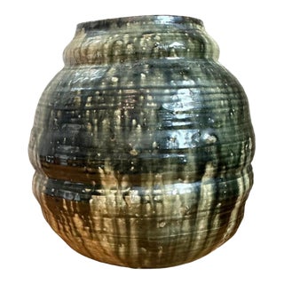 Vintage Handcrafted Ceramic Vessel For Sale