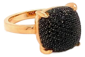 Tiffany & Co. Picasso Black Spinel Sugar Stacks 18k Rose Gold Ring - Size 6