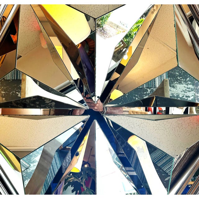 Modern 1970s Hexagonal Mirrored Wall Sculpture Attributed to Milo Baughman for Thayer Coggin For Sale - Image 3 of 6