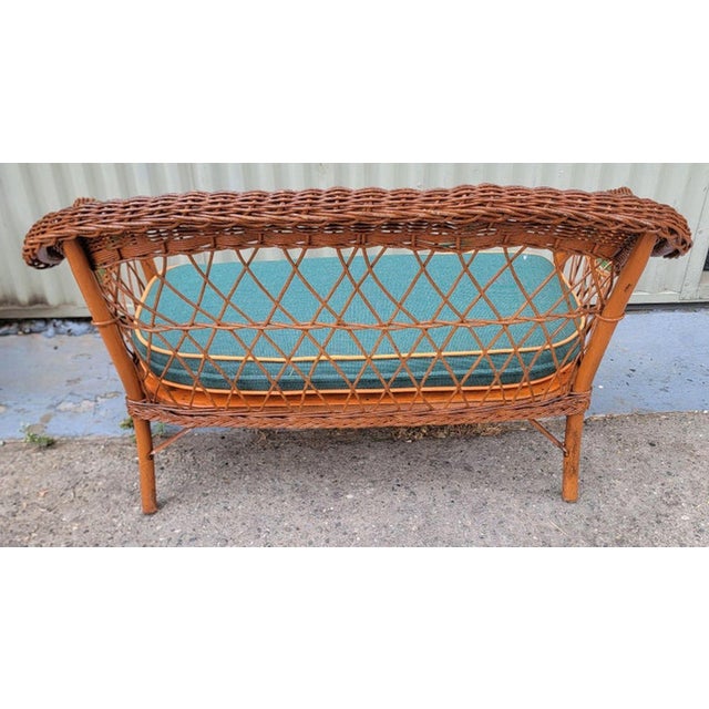 20Thc Wicker Child's Bar Harbor Settee & Chaise For Sale - Image 4 of 9