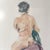Late 20th Century Watercolor Figure Study in Vintage Gold Frame For Sale - Image 5 of 6