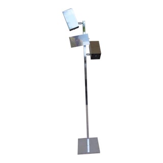 70's Koch and Lowy Adjustable Multiple Square Head Floor Lamp For Sale