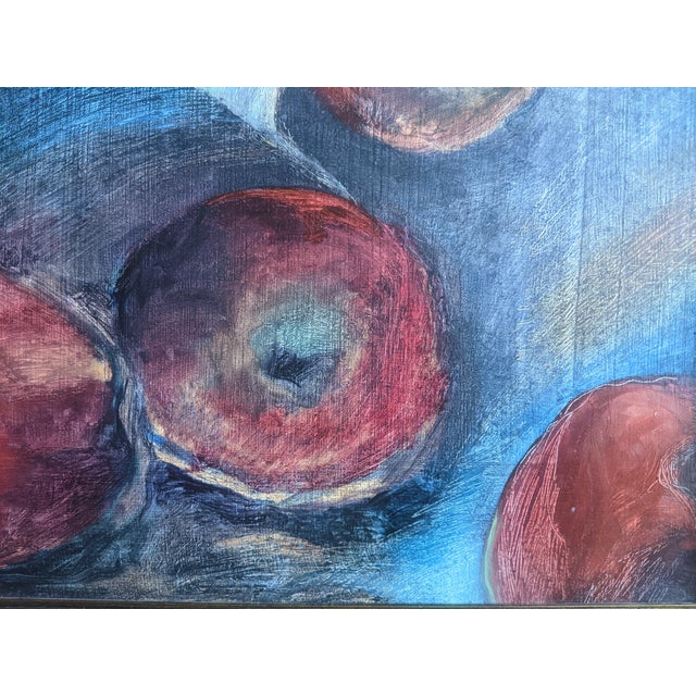 Vintage Original Apple Still Life Painting Signed For Sale - Image 4 of 14
