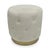 This Zentique glam stool features a round cushioned top in white velvet on splayed metallic gold pin legs. At 17" square,...